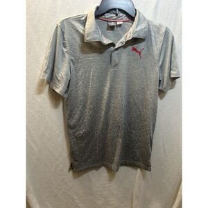 Boys Puma Shirt Gray With Logo Collared Size L